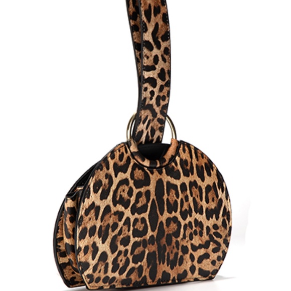 Animal Print Half Moon Wrist Clutch - Picture 2 of 4